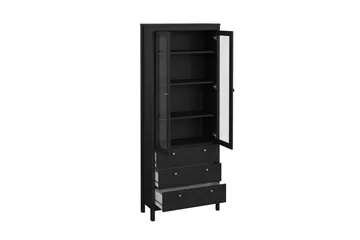 Vallvidera Vitriinikaappi 78,05x199 cm - Musta - Säilytys - Kaappi - Vitriini