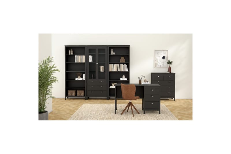 Vallvidera Vitriinikaappi 78,05x199 cm - Musta - Säilytys - Kaappi - Vitriini