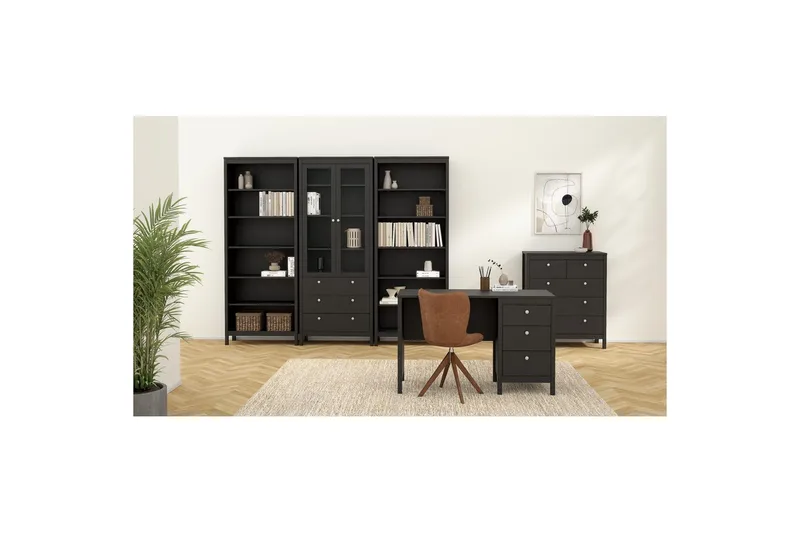 Vallvidera Vitriinikaappi 78,05x199 cm - Musta - Säilytys - Kaappi - Vitriini