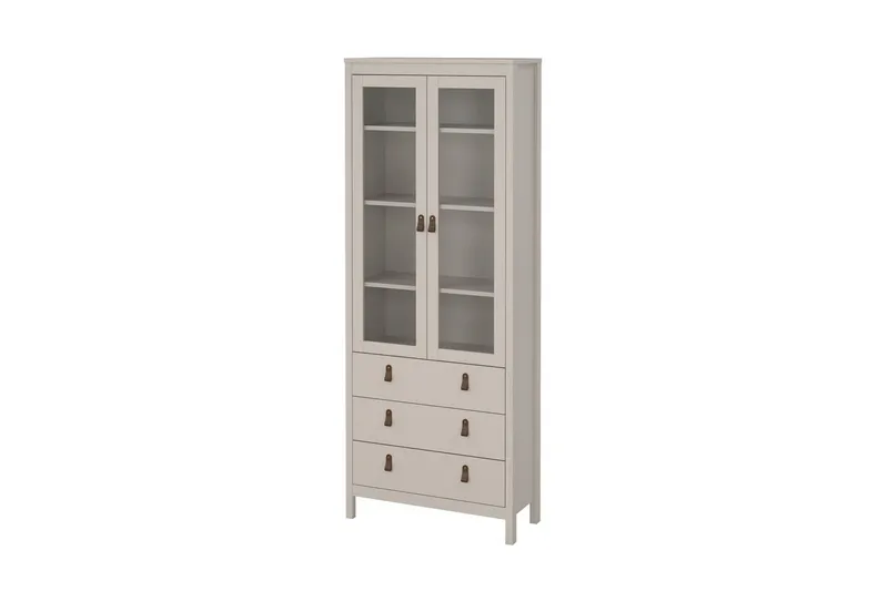 Vallvidera Vitriinikaappi 78x199 cm - Beige - Säilytys - Kaappi - Vitriini