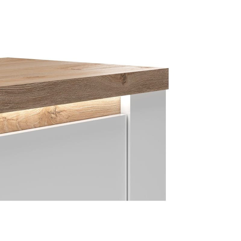 Vandesar Korkea kaappi 160 cm - Luonnollinen/Valkoinen - Säilytys - Kaappi - Säilytyskaappi