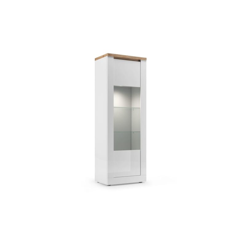 Vandesar Vitriinikaappi 192 cm - Luonnollinen/Valkoinen - Säilytys - Kaappi - Vitriini