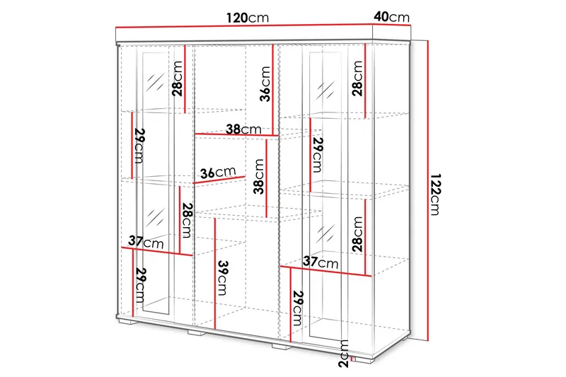 Vanha Highboard - Ruskea - Säilytys - Kaappi - Säilytyskaappi
