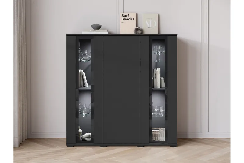 Vanha Highboard - Ruskea/Valkoinen - Säilytys - Kaappi - Säilytyskaappi