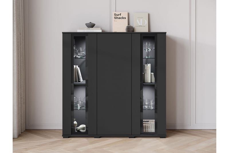 Vanha Highboard - Ruskea/Valkoinen - Säilytys - Kaappi - Säilytyskaappi