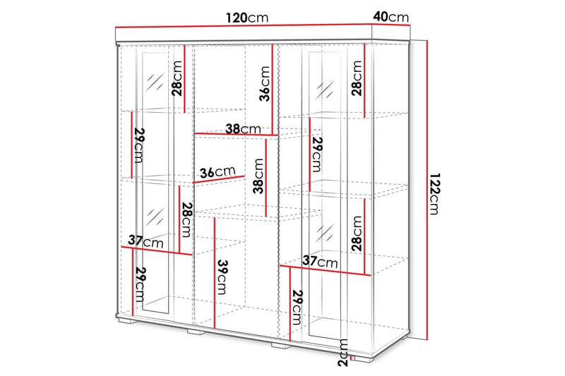 Vanha Highboard - Sininen - Säilytys - Kaappi - Säilytyskaappi