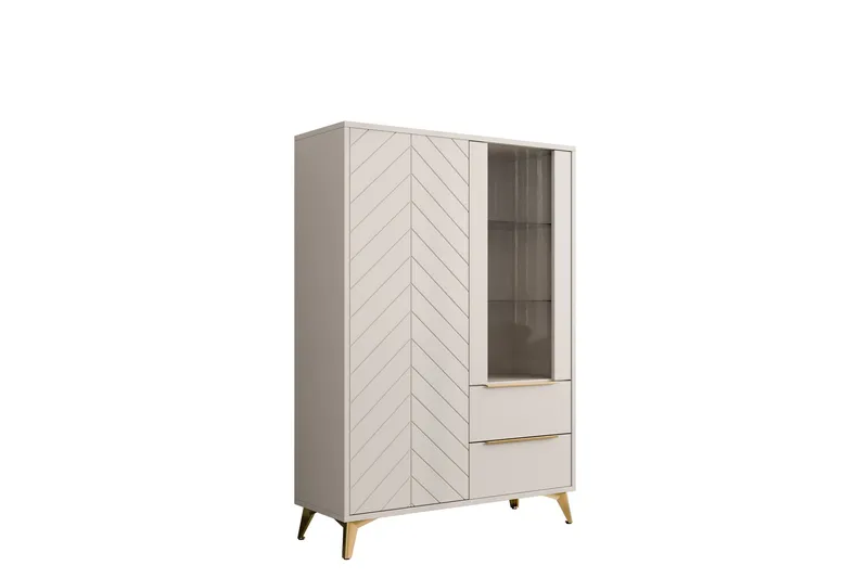 Vemdalen Vitriinikaappi 104x150 cm, Beige