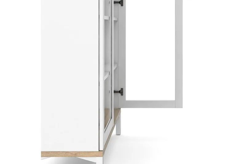 Virender Vitriinikaappi 88,7x202,8 cm - Valkoinen - Säilytys - Kaappi - Vitriini