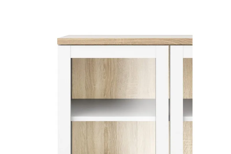 Virender Vitriinikaappi 88,7x202,8 cm - Valkoinen - Säilytys - Kaappi - Vitriini