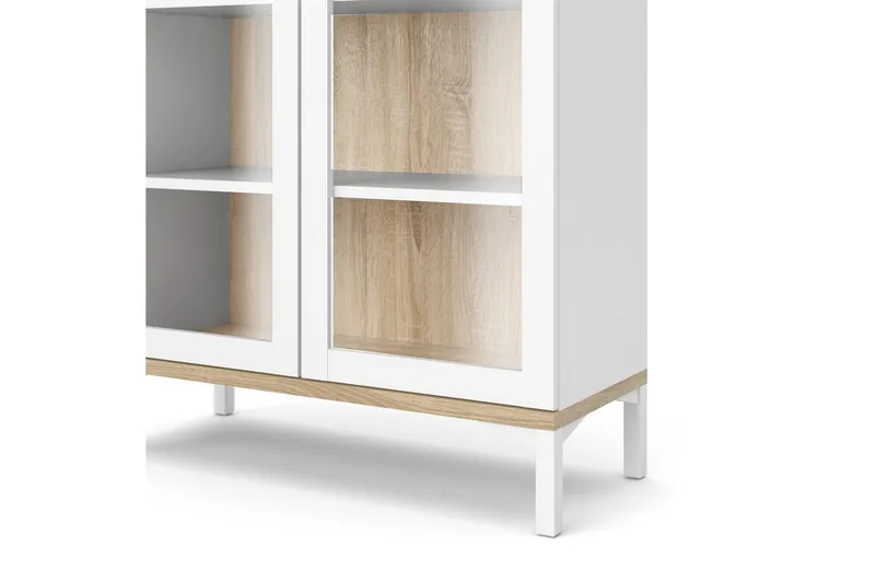 Virender Vitriinikaappi 88,7x202,8 cm - Valkoinen - Säilytys - Kaappi - Vitriini