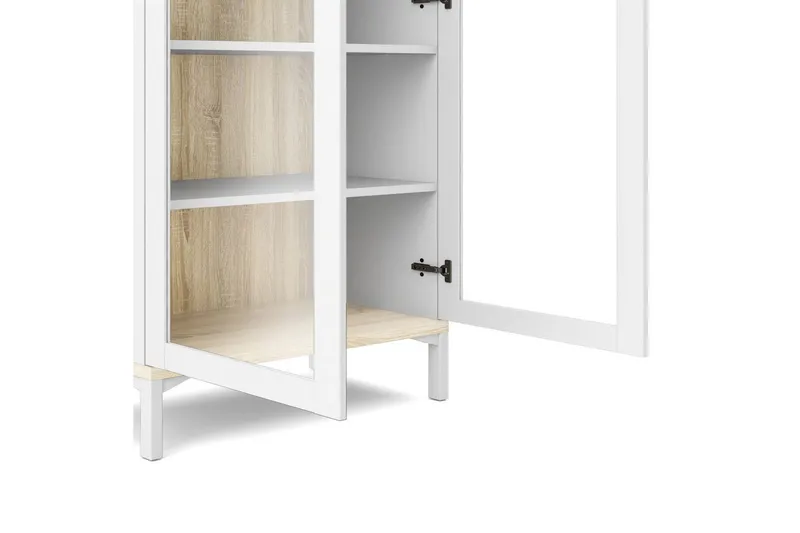 Virender Vitriinikaappi 88,7x202,8 cm - Valkoinen - Säilytys - Kaappi - Vitriini