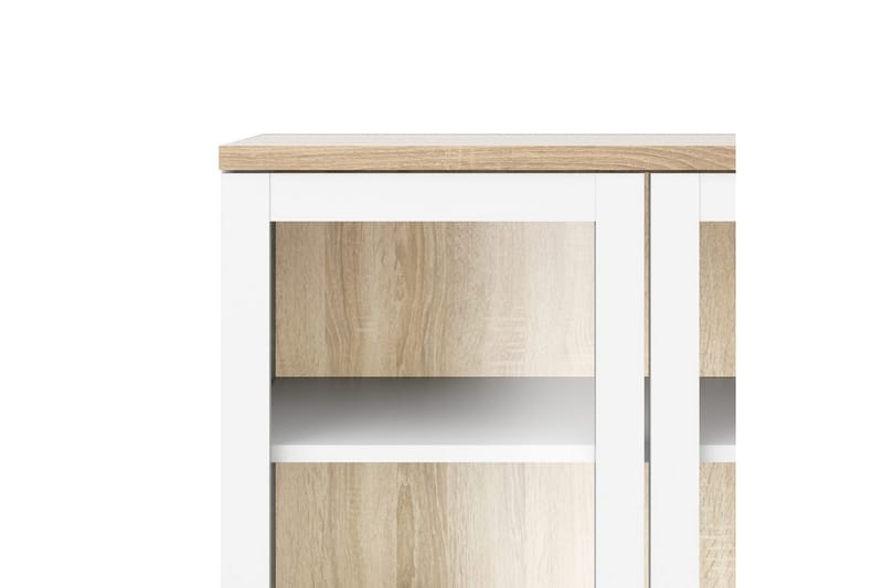 Virender Vitriinikaappi 88,7x202,8 cm - Valkoinen - Säilytys - Kaappi - Vitriini