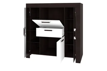 Cezar Vitrinskåp 130x42x131 cm Ek - Säilytys - Kaappi - Vitriini