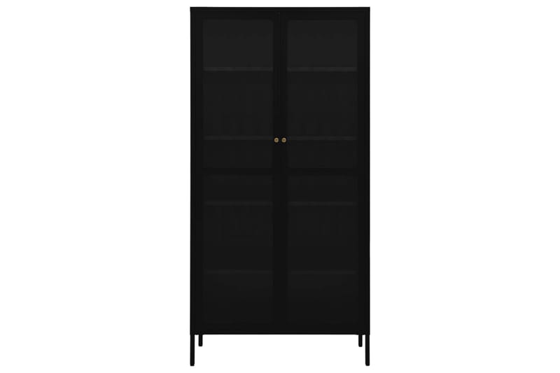 Esittelykaappi musta 90x40x180 cm teräs/karkaistu lasi - Säilytys - Kaappi - Vitriini