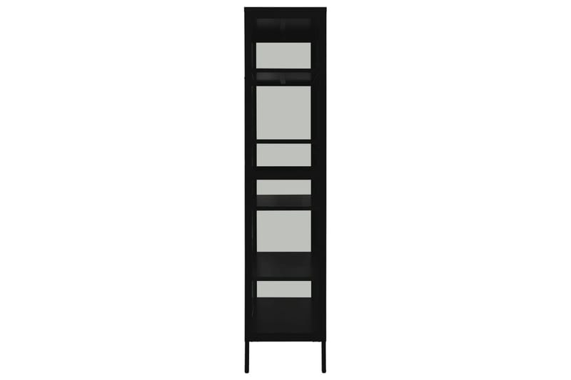 Esittelykaappi musta 90x40x180 cm teräs/karkaistu lasi - Säilytys - Kaappi - Vitriini