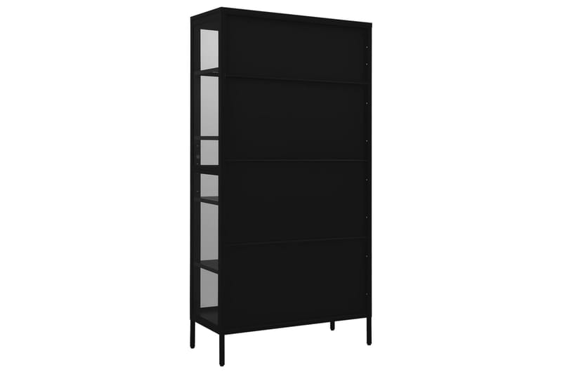 Esittelykaappi musta 90x40x180 cm teräs/karkaistu lasi - Säilytys - Kaappi - Vitriini
