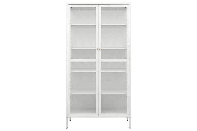 Esittelykaappi valkoinen 90x40x180 cm teräs/karkaistu lasi - Säilytys - Kaappi - Vitriini