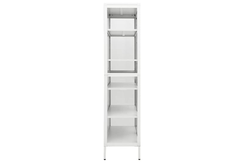 Esittelykaappi valkoinen 90x40x180 cm teräs/karkaistu lasi - Säilytys - Kaappi - Vitriini