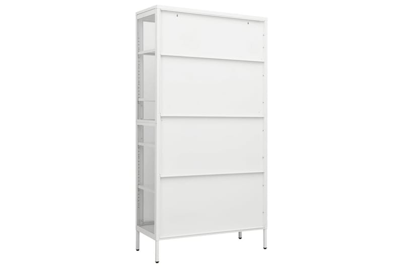 Esittelykaappi valkoinen 90x40x180 cm teräs/karkaistu lasi - Säilytys - Kaappi - Vitriini