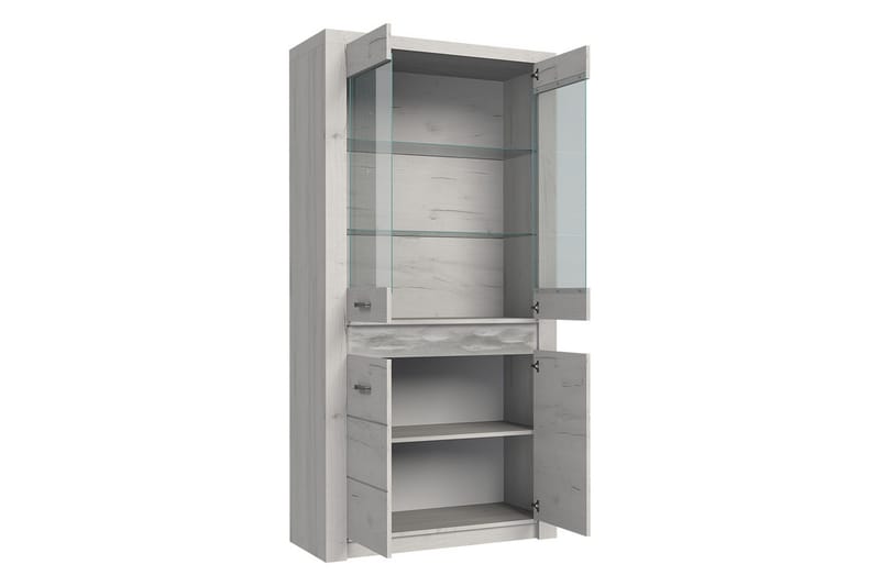 Indianapolis Vitriinikaappi 96x42x192 cm - Säilytys - Kaappi - Vitriini
