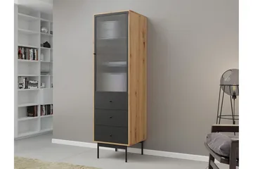 Lasivitriini Kintore 180 cm - Musta - Säilytys - Kaappi - Vitriini