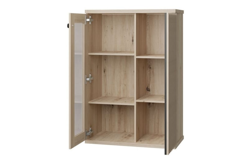 Lasivitriini Rosehall 132 cm - Musta - Säilytys - Kaappi - Vitriini