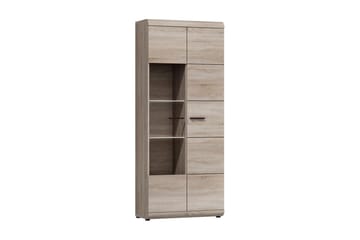 Link vitriinikaappi 80 cm puuta lasiovella - Beige|Harmaa - Säilytys - Kaappi - Vitriini