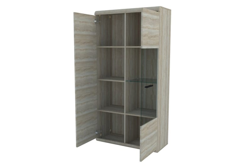Link Vitrinskåp 80x37x158 cm NO_BRAND Ek - Säilytys - Kaappi - Vitriini