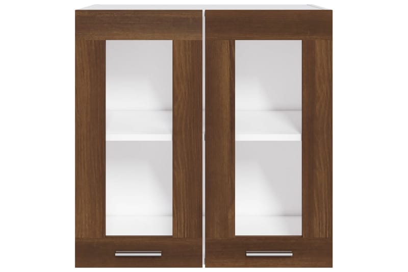 Riippuva lasikaappi ruskea tammi 60x31x60 cm tekninen puu - Ruskea - Säilytys - Kaappi - Vitriini