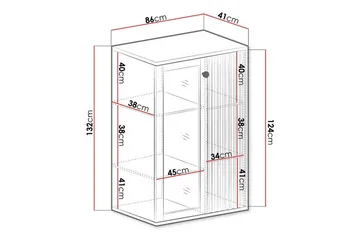 Rosehall vitriinikaappi 132 cm - Säilytys - Kaappi - Vitriini