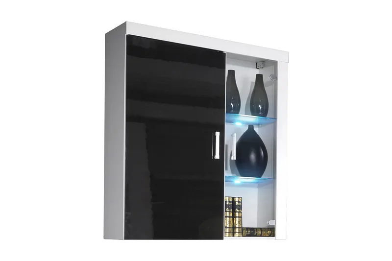 Samba Vitrinskåp 90x35x111 cm Black - Säilytys - Kaappi - Vitriini