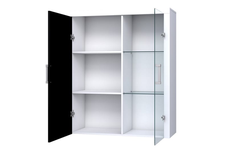 Samba Vitrinskåp 90x35x111 cm White High gloss - Säilytys - Kaappi - Vitriini