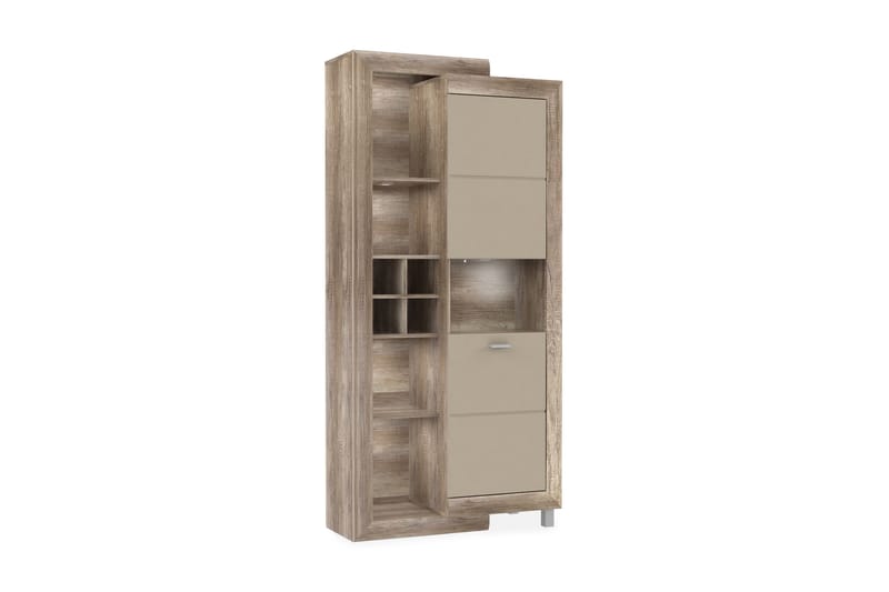 Seinäkiinnitteinen Vitriinikaappi Atiba 42x91 cm - Ruskea - Säilytys - Kaappi - Vitriini