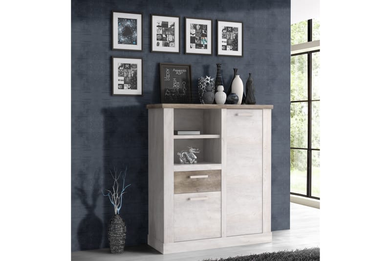 Senkki Breage 41x110 cm - Ruskea/Valkoinen - Säilytys - Kaappi - Vitriini