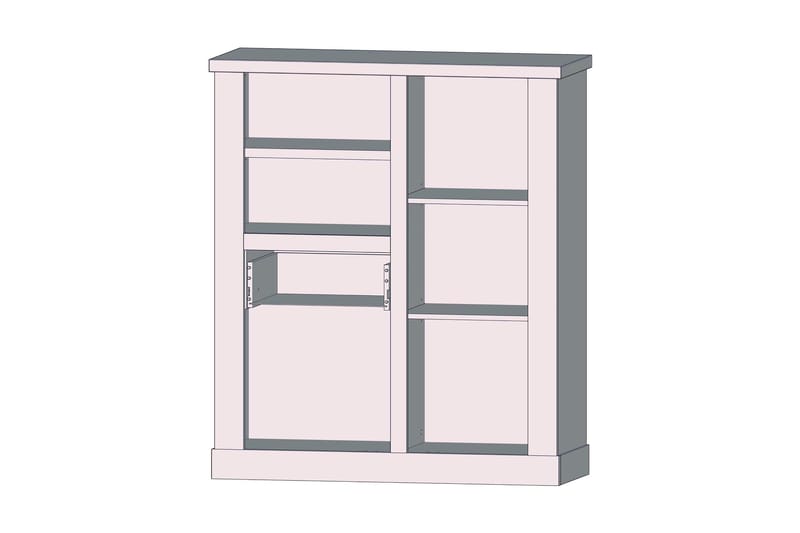 Senkki Breage 41x110 cm - Ruskea/Valkoinen - Säilytys - Kaappi - Vitriini