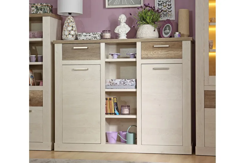 Senkki Breage 41x160 cm - Ruskea/Valkoinen - Säilytys - Kaappi - Vitriini