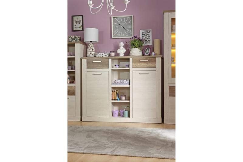 Senkki Breage 41x160 cm - Ruskea/Valkoinen - Säilytys - Kaappi - Vitriini