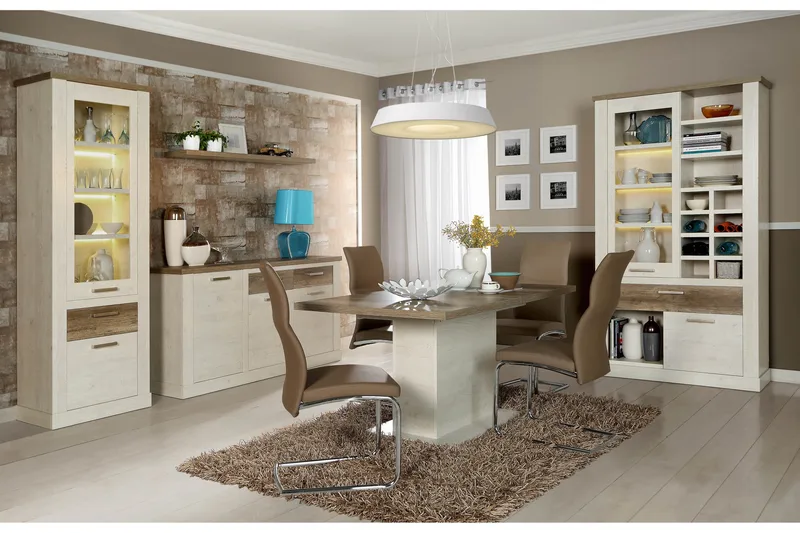 Senkki Breage 41x172 cm - Ruskea/Valkoinen - Säilytys - Säilytyskalusteet - Senkki