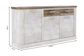 Senkki Breage 41x172 cm - Ruskea/Valkoinen - Säilytys - Säilytyskalusteet - Senkki
