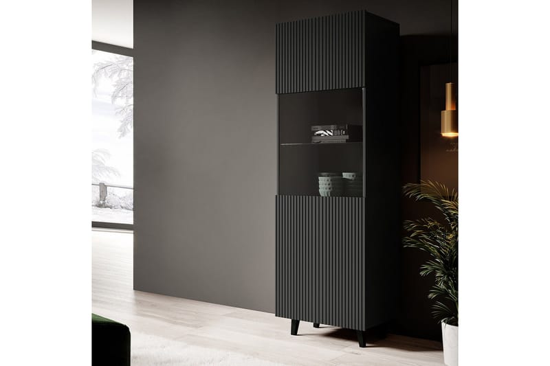 Strontian Vitrinskåp 183 cm Scandinavian Choice Anthracite/Black - Antrasiitti/Musta - Säilytys - Kaappi - Vitriini