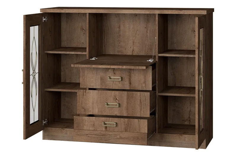 Tadeusz Vitriinikaappi 140x44x110 cm - Säilytys - Kaappi - Vitriini