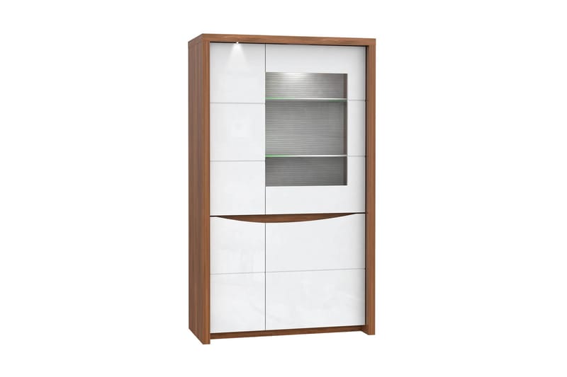 Vitriinikaappi Ajanel 94x159 cm - Ruskea/Valkoinen - Säilytys - Kaappi - Vitriini