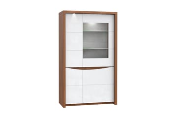 Vitriinikaappi Ajanel 94x159 cm - Ruskea/Valkoinen - Säilytys - Kaappi - Vitriini