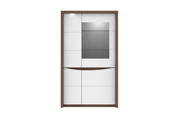 Vitriinikaappi Ajanel 94x159 cm - Ruskea/Valkoinen - Säilytys - Kaappi - Vitriini