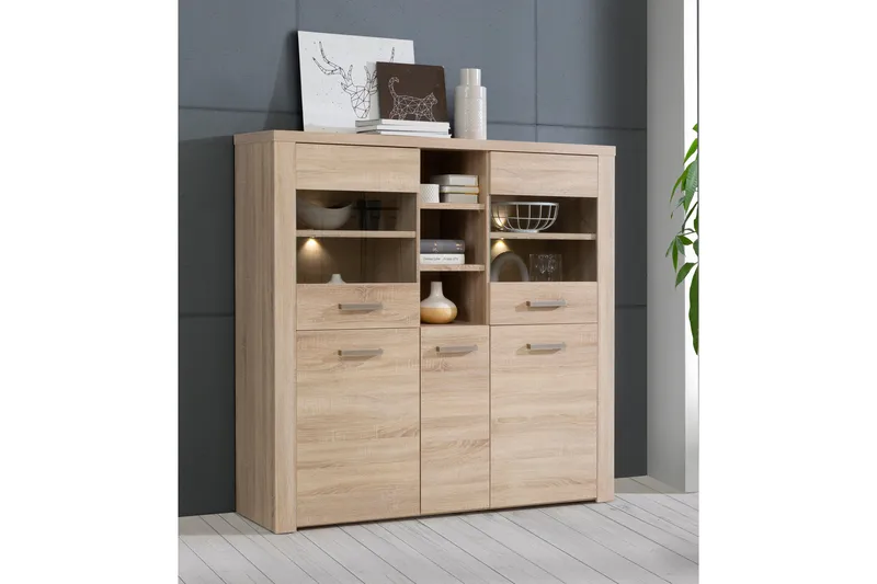 Vitriinikaappi Bankso 41x146 cm - Ruskea - Säilytys - Kaappi - Vitriini