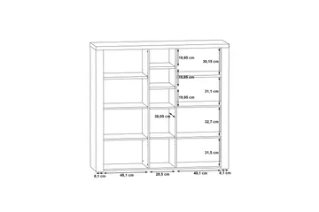 Vitriinikaappi Bankso 41x146 cm - Ruskea - Säilytys - Kaappi - Vitriini