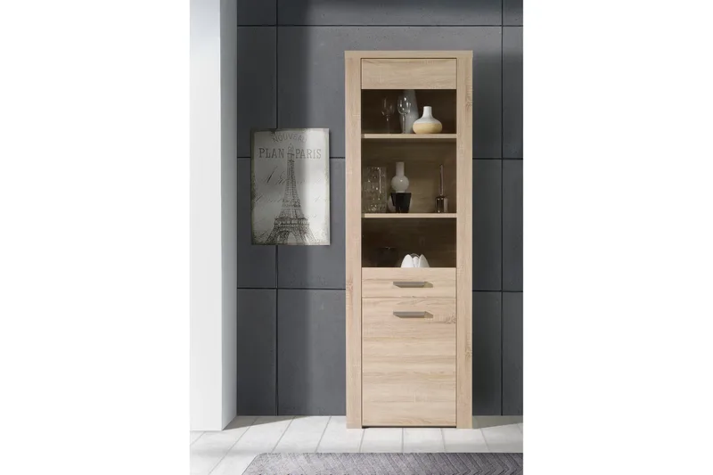 Vitriinikaappi Bankso 41x67 cm - Ruskea - Säilytys - Kaappi - Vitriini