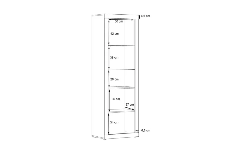 Vitriinikaappi Belchin 41x63 cm - Harmaa/Valkoinen - Säilytys - Kaappi - Vitriini