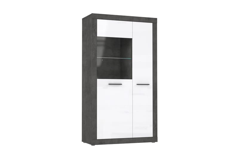 Vitriinikaappi Belchin 41x93 cm, Harmaa/Valkoinen