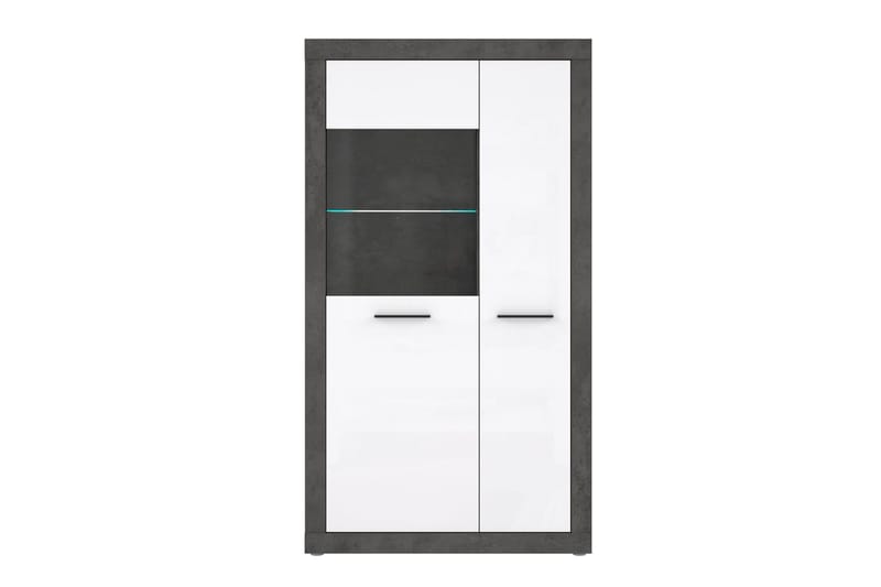 Vitriinikaappi Belchin 41x93 cm - Harmaa/Valkoinen - Säilytys - Kaappi - Vitriini